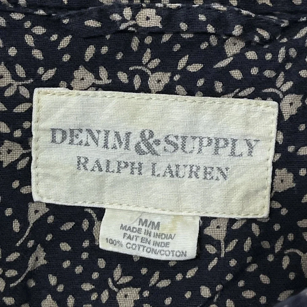 Denim & Supply‎ Ralph Lauren Shirt Men Medium Navy Micro Floral Button Up
